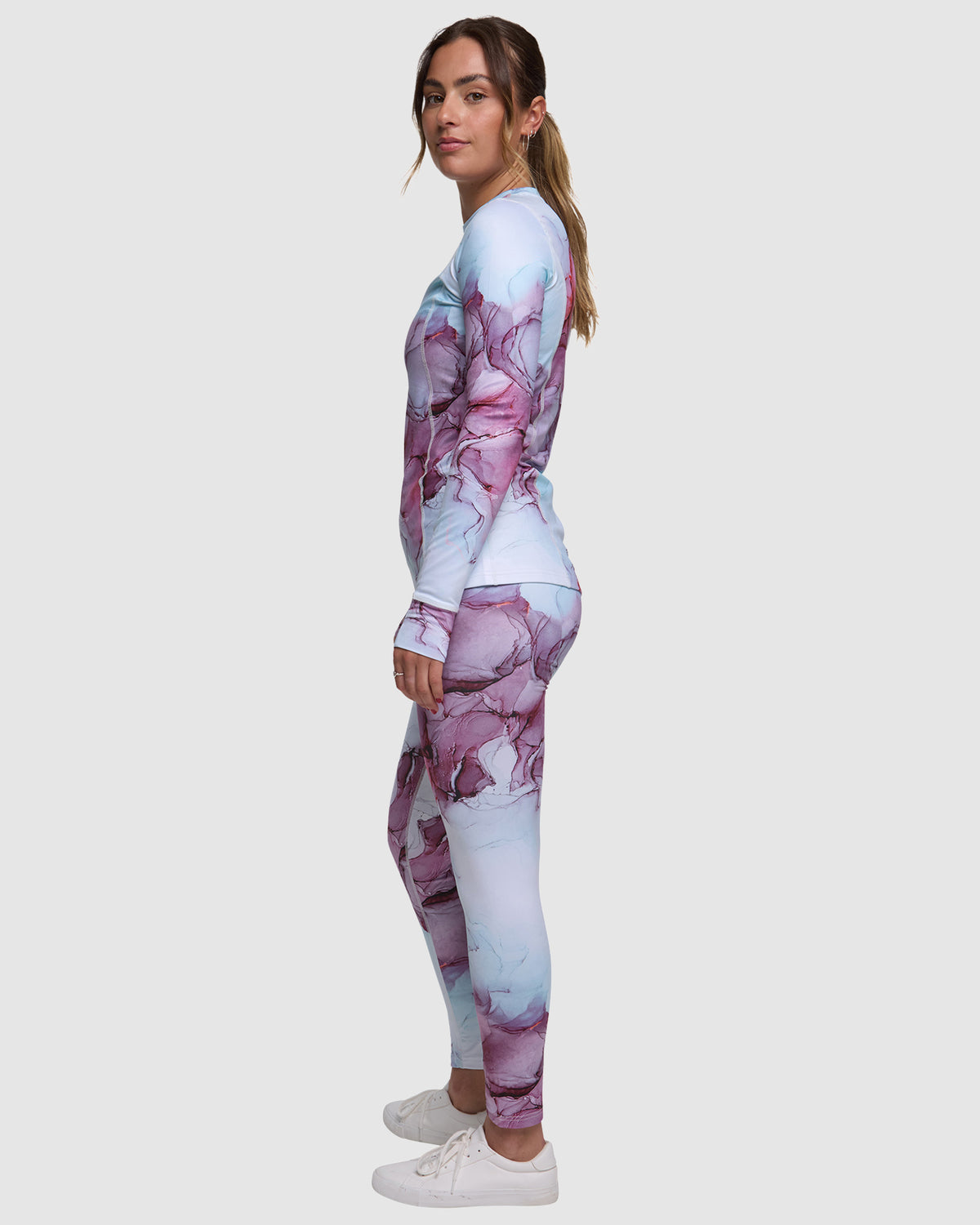 RECYCLED LIVING BEST LIFE CREW BASE LAYER SET ROSE WATER
